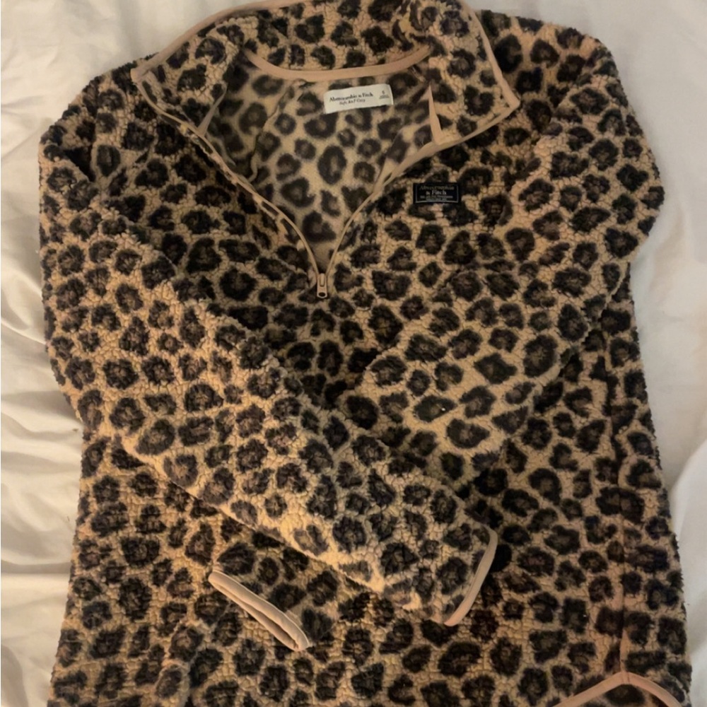 Abercrombie & Fitch Animal Print Fleece Jacket